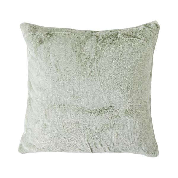 Faux Fur Cushion - Pale Green